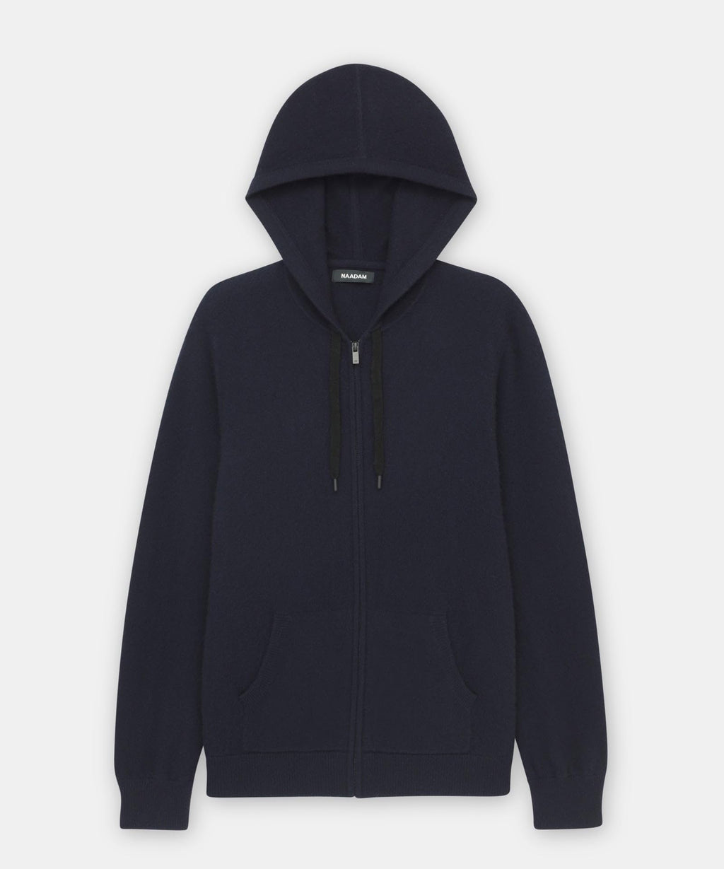 NAADAM Signature Cashmere Zip Hoodie,Navy,M