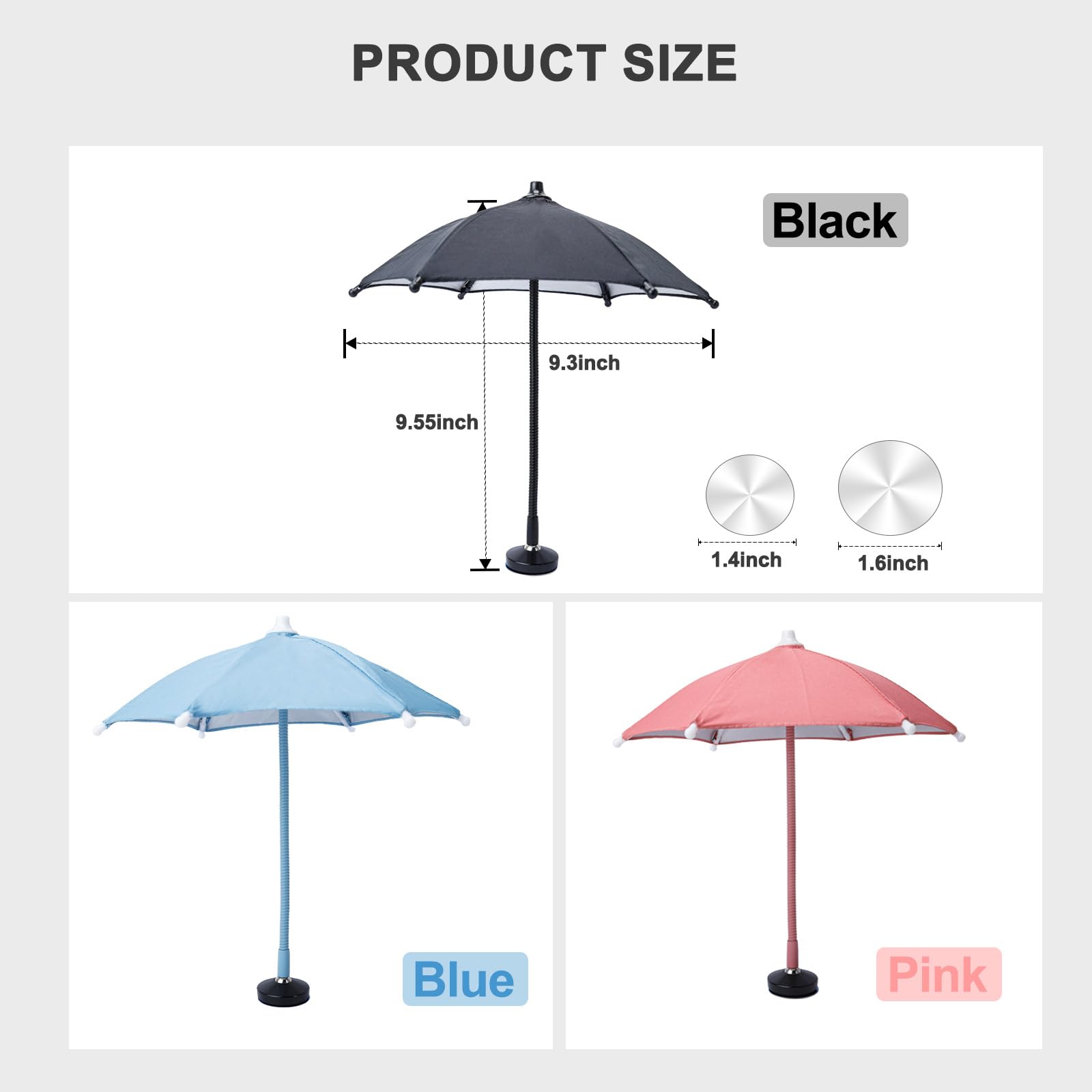 Magnetic Phone Umbrella for Sun,Outdoor Phone Sun Shade Shield with Flexible Angle Design & Rotatable Phone Ring,Umbrella for iPhone 17 Air 16 15 14 13 Pro Max Plus,Mag-Safe Case &All Phone Anti-Glare