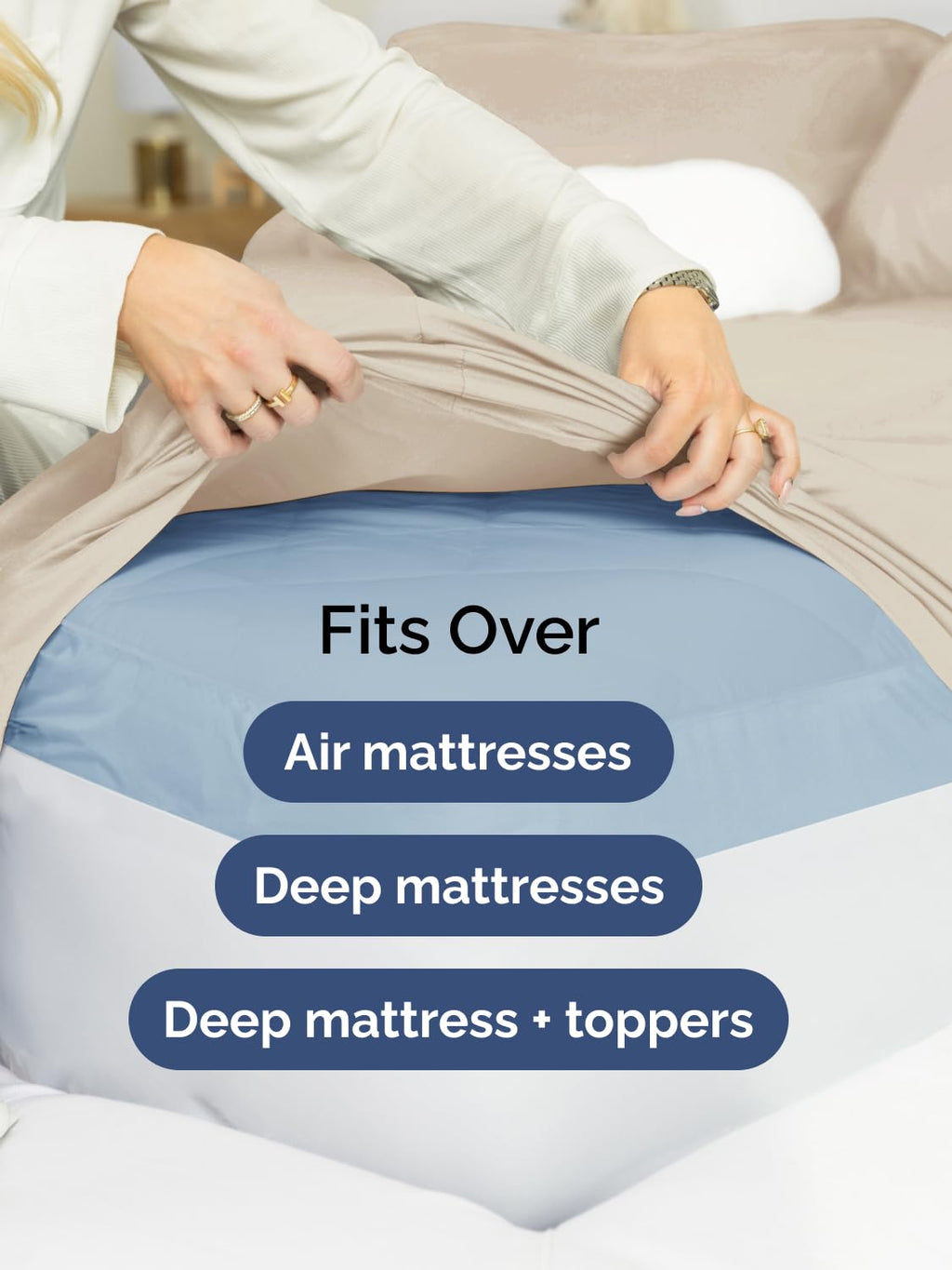Extra Deep Split King Sheet Set - 7 Piece Breathable & Cooling Sheets - Hotel Luxury Bed Sheets Set - Easy & Secure Fit - Soft, Wrinkle Free & Comfy Sheets Set - Wheat Sheet Set w/Extra Deep Pockets