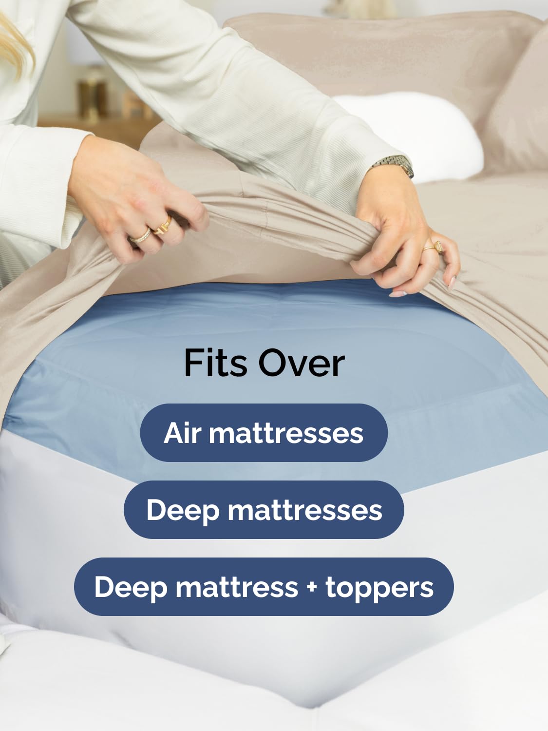 Extra Deep Split King Sheet Set - 7 Piece Breathable & Cooling Sheets - Hotel Luxury Bed Sheets Set - Easy & Secure Fit - Soft, Wrinkle Free & Comfy Sheets Set - Wheat Sheet Set w/Extra Deep Pockets