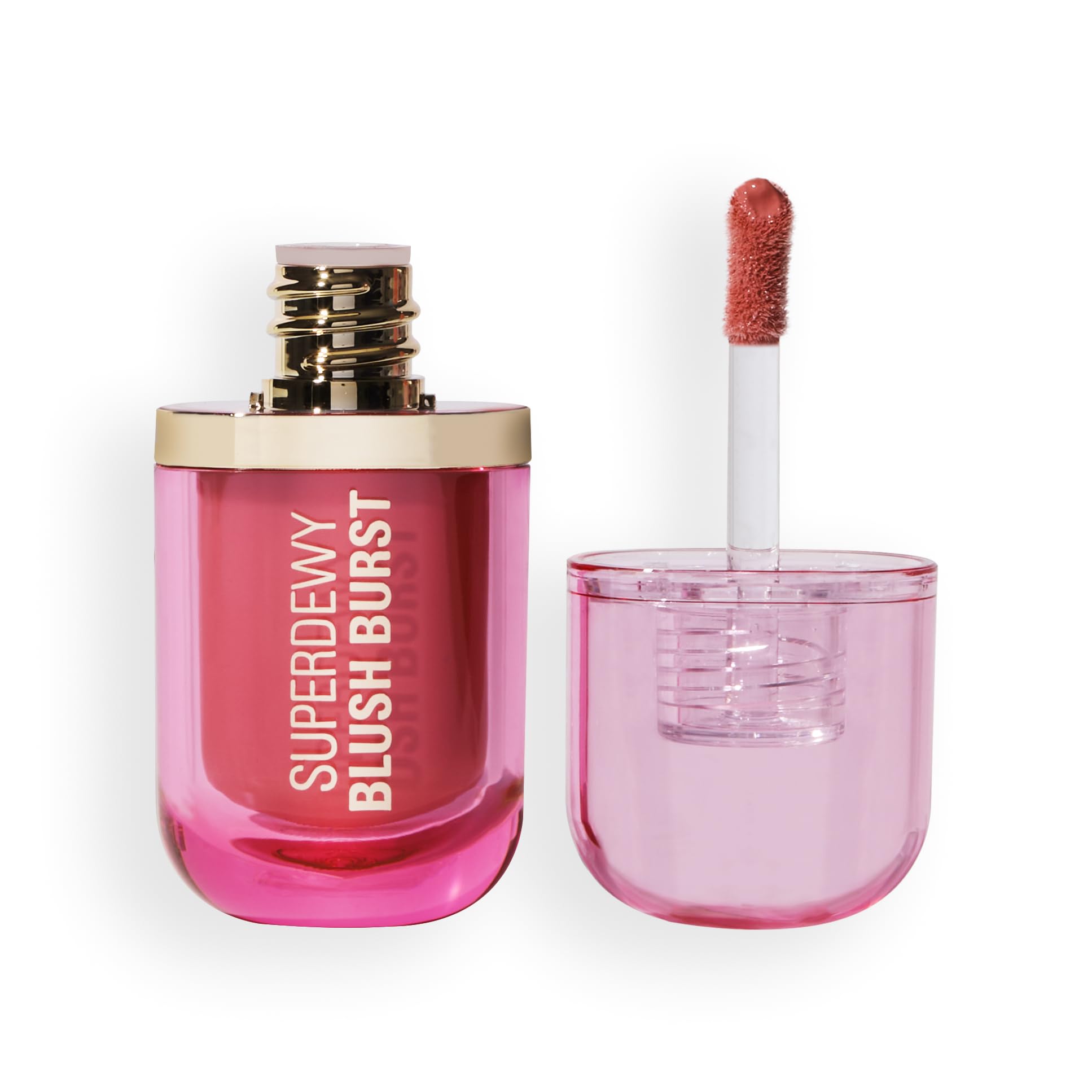Revolution Beauty London, Superdewy Liquid Blush Burst, Buildable Color for Cheek, Serum Formula with Peptides & Hyaluronic Acid, Vegan & Cruelty-Free, Strawberry Milkshake Cool Pink, 0.14 oz