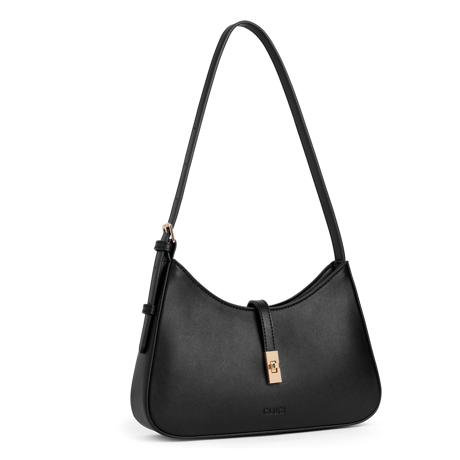 CLUCI Shoulder Bag for Women, Purses for Women, Handbag Hobo Bags Vegan Leather Crossbody Purse with Adjustable Strap Black