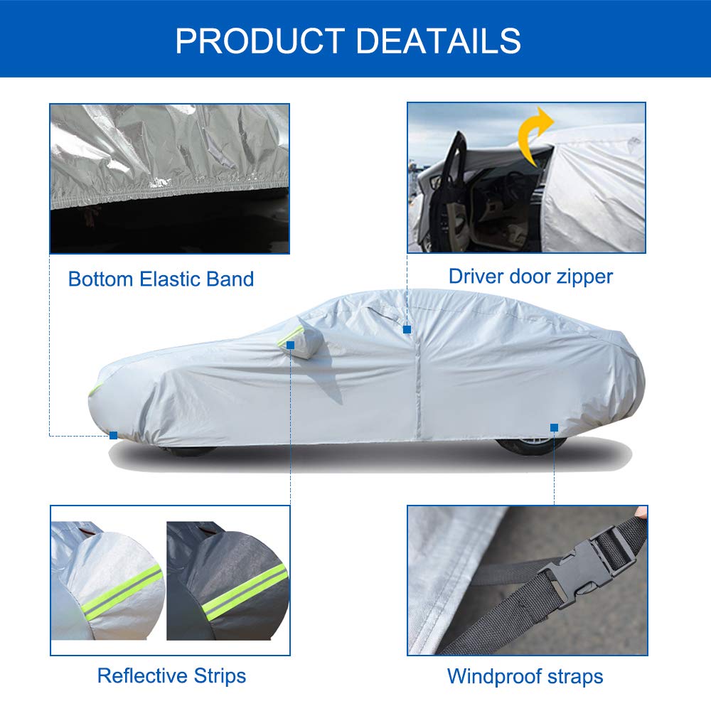 Koukou SUV Car Cover Custom Fit Honda HRV from 1998 to 2025,Waterproof Car Cover All Weather for Automobiles Outdoor Indoor with Zipper Door, Sun Rain Dust Snow Protection.