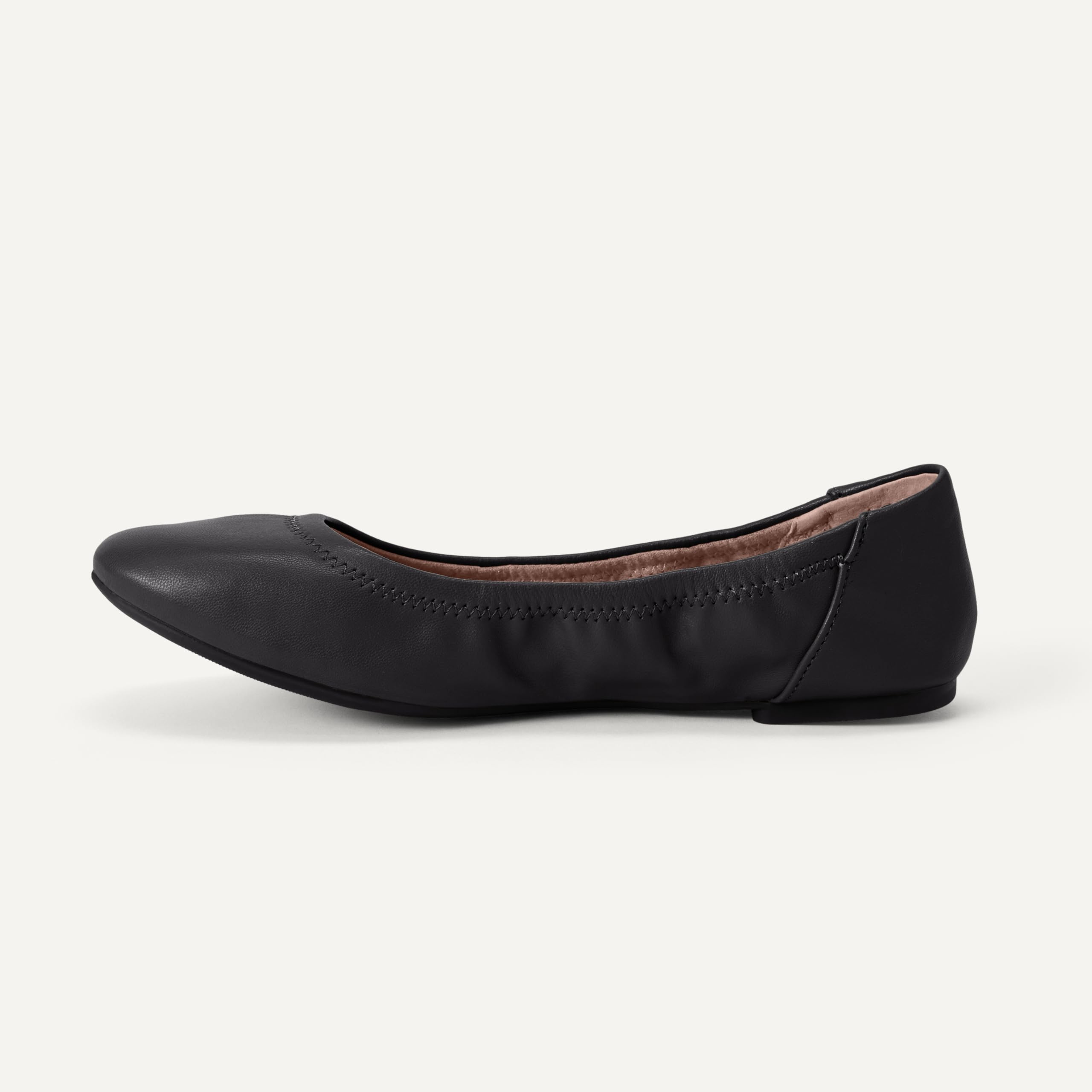 Amazon Essentials Women's Belice Comfortable Slip-On Ballet Flats Shoes, Black, 6.5 Wide