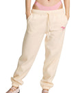 Victoria's Secret Pink Women's Campus Fleece Sweatpants,Winter White, (M)