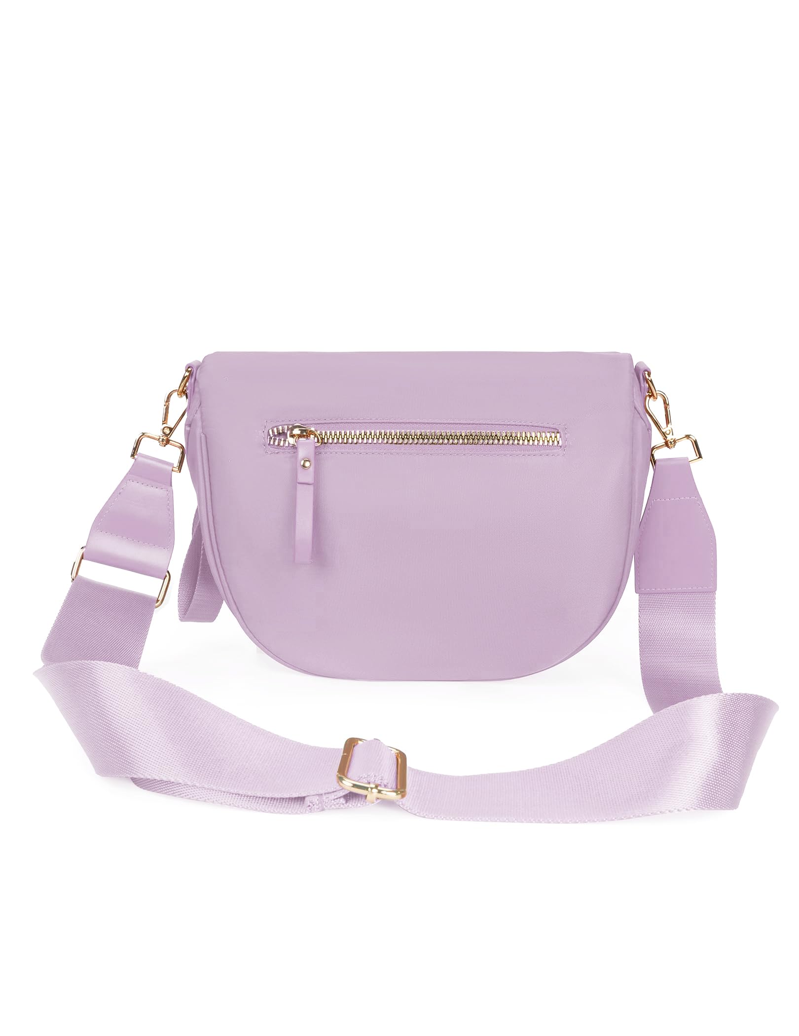 FEIBOON Spacious Nylon Crossbody Bag Bum Bag Handbags Wallets Purses Trendy Shoulder Bag for Women (Light purple)