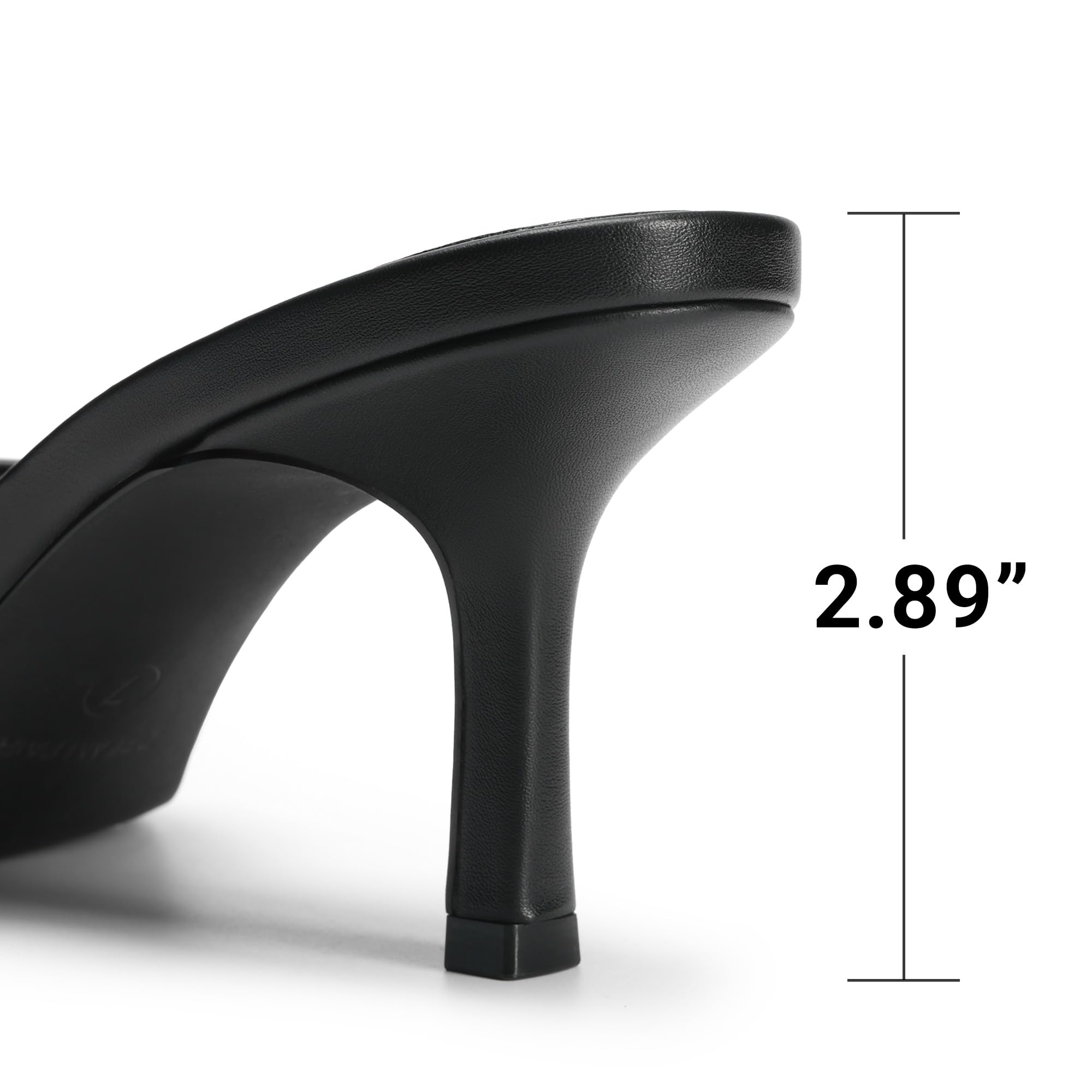 DREAM PAIRS Women's Kitten Heels Sandals – Square Toe Slip On Low Heels, Heeled Mules Footwear for Everyday, Dressy & Casual Occasions,Size 8,All Black,SDHS25004W