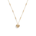 Coach, Women's, Signature Quilted Heart Pendant Necklace, Crystal/Gold, One Size