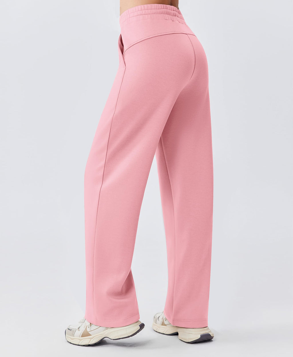 PINSPARK 2 Piece Sets for Women Casual Matching Sweatsuits Pullover Sweatshirt Drawstring Pants with 2 Pockets Zipper Up Lounget Set Trecthy Tracksuit Fall Travel Outfits 2025, Pink M