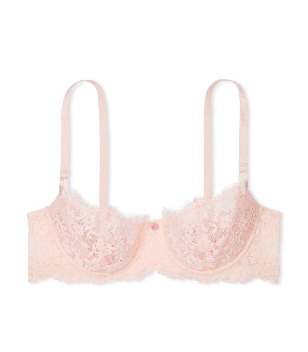 Victoria's Secret Dream Angels Wicked Unlined Lace Balconette Bra, Bras for Women, Purest Pink, 32DD