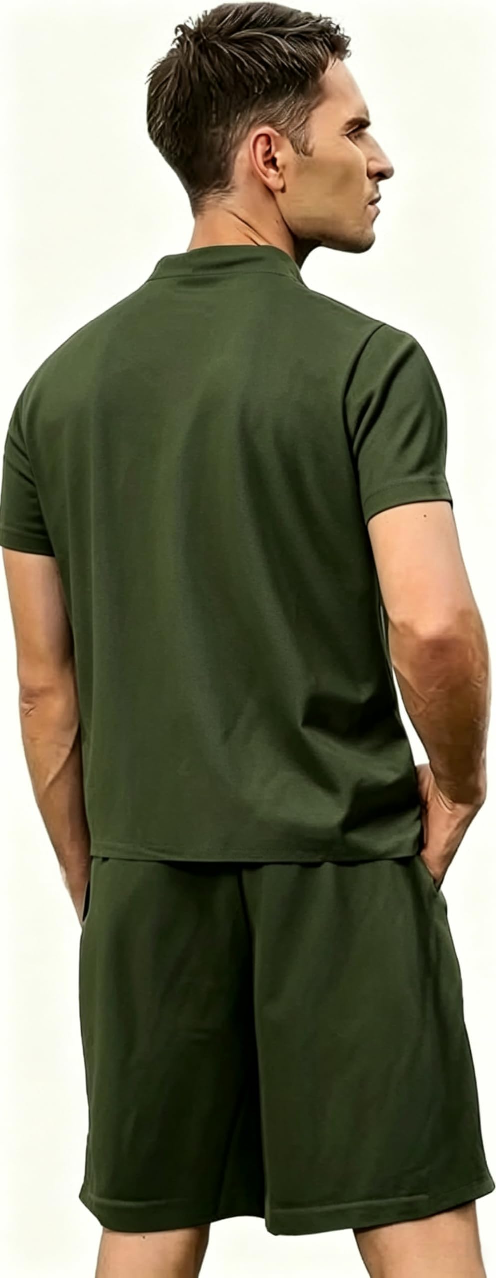BORBOON Men's Tracksuit 2 Piece Quarter Zip Sweatsuit Sets Short Sleeve Golf Polo Shirts Summer Shorts Loungewear
