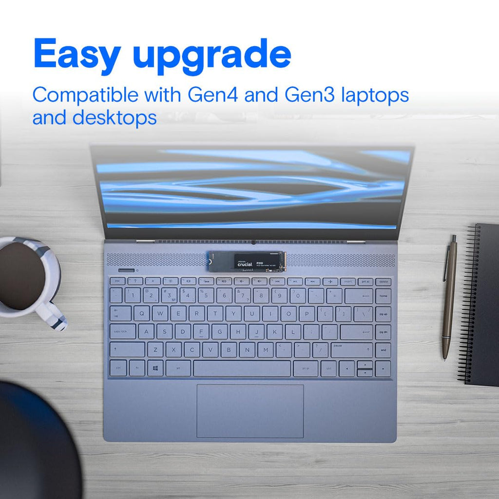 Crucial P310 1TB SSD, PCIe Gen4 NVMe M.2 2280, Up to 7,100MB/s, for Laptop, Desktop (PC), & Handheld Gaming Consoles, Includes Acronis Data Recovery Software, Solid State Drive - CT1000P310SSD801