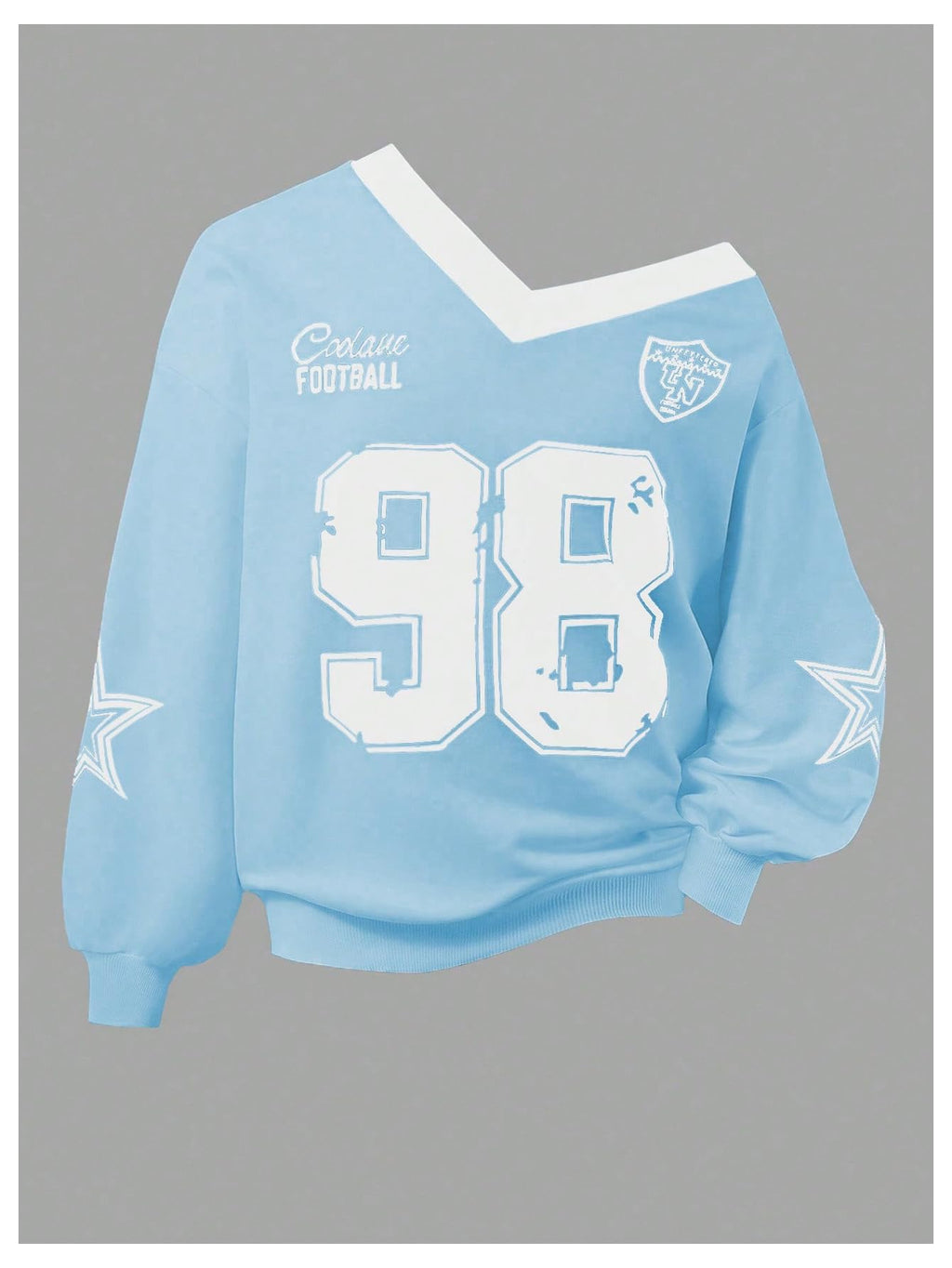 WDIRARA Girl's 2 Piece Jersey Shirt and Sweatpants Outfits Number Graphic Long Sleeve Sweatshirt Set Streetwear Tracksuit Blue 8Y
