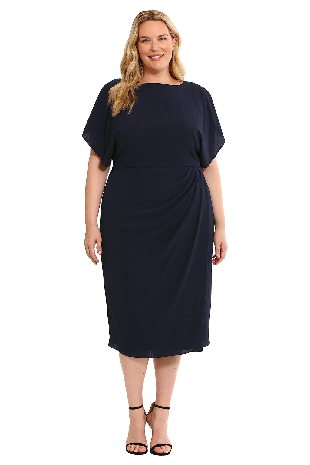 Maggy London Women's Dresses Boat Neck Flutter Sleeve Dress Occasion Event Guest of