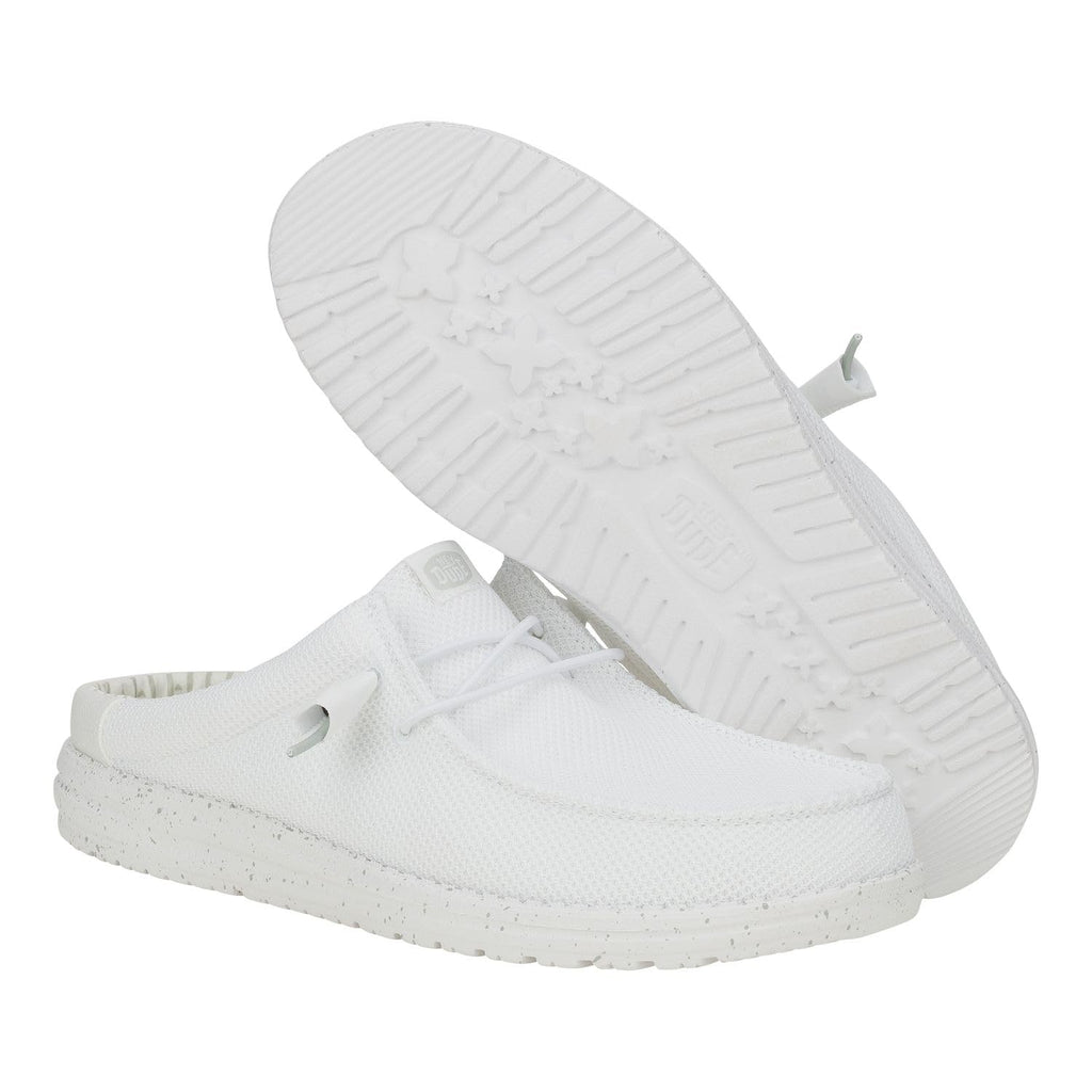HEYDUDE Wally Slip Stretch Sox, Mens Shoes, Men's Slip-on Loafers, Comfortable & Light-Weight White