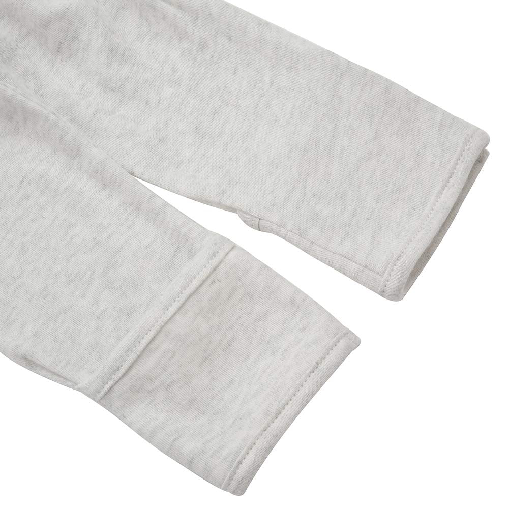 Aablexema Baby Footie Pajama with Mitten Cuffs, Double Zipper Infant Cotton clothes Sleeper Pjs, Footed Sleep Play(Ivory & Grey & Blue,12-18 Months)