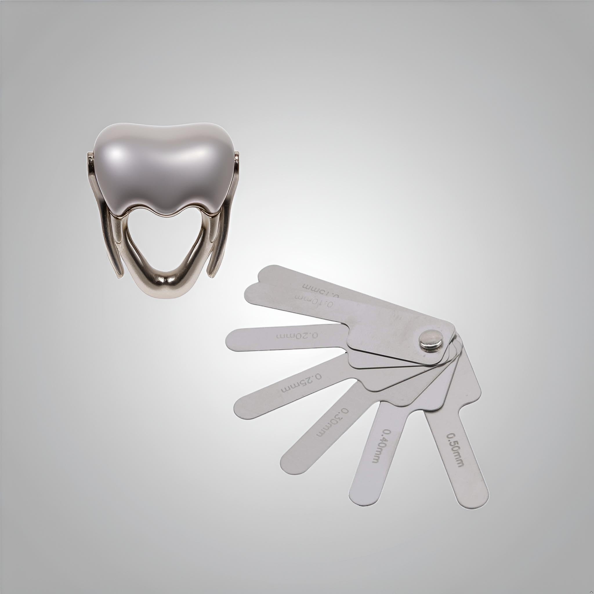 Silver Dental Orthodontic Interproximal Enamel Reduction Stainless Steel Ipr Gauge Ruler 0.1-0.5 Mm, Metric and Imperial Measuring Tool, Personal Orthodontic Supplies, Health and Household, Oral Care