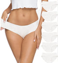 Altheanray Women’s Cotton Seamless Underwear Breathable, Cotton Hipster Panties for Women (3028L-White)