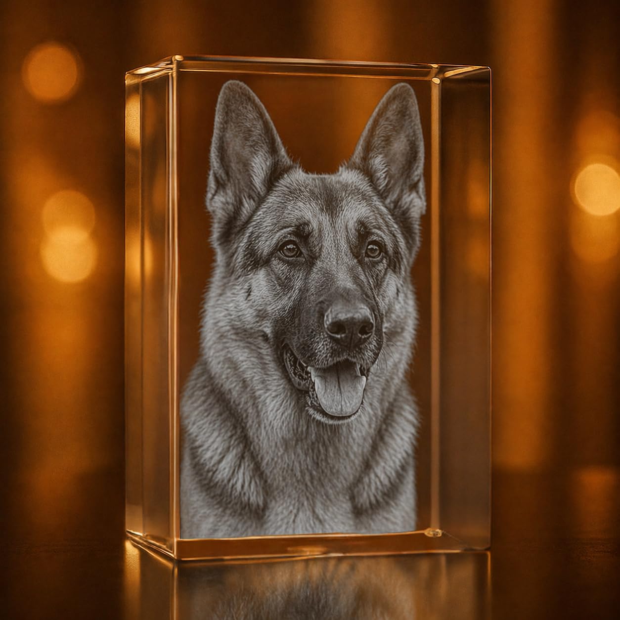 Personalized Pet Memorial 3D Photo Crystal – Custom Engraved Dog & Cat Picture in Crystal, Unique Pet Loss Sympathy Gift, Laser Etched Keepsake for Dog Lovers & Cat Lovers (3 x 2 x 2 inches)