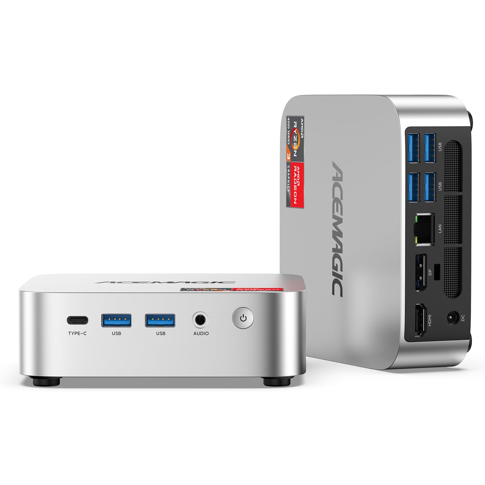 ACEMAGIC K1 Mini PC, AMD Ryzen 4300U 28W Processor, 16GB DDR4 RAM 256GB M.2 SSD (Beat 3300U/N150/N97) Mini Computers 11 Pro, HDMI+DP1.4 Dual 4K UHD, Gigabit Ethernet Mini Desktop PC
