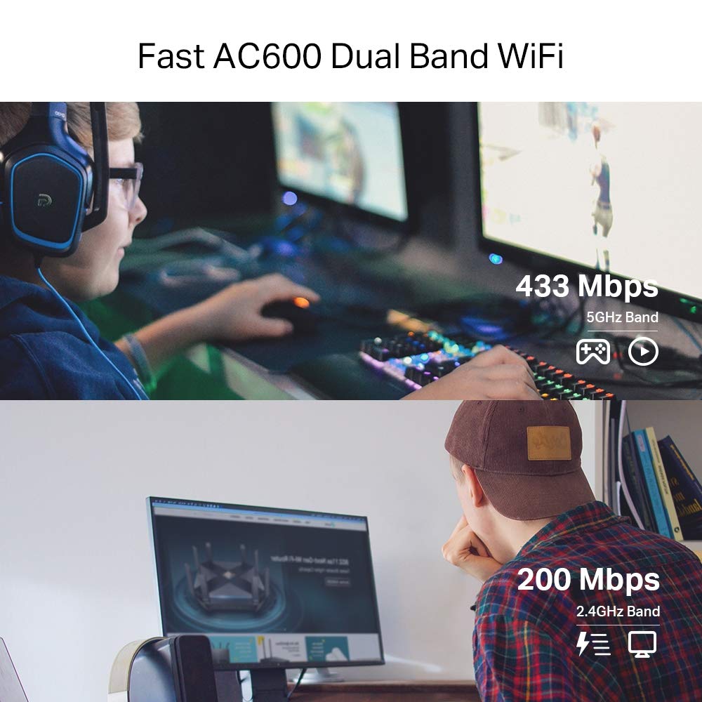 TP-Link PCIe WiFi Card AC600 for Desktop PC, Dual Band Wireless Internal Network Card(Archer T2E) High-Gain Antenna, MU-MIMO, WPA3, Low Profile, Supports Windows 10/11