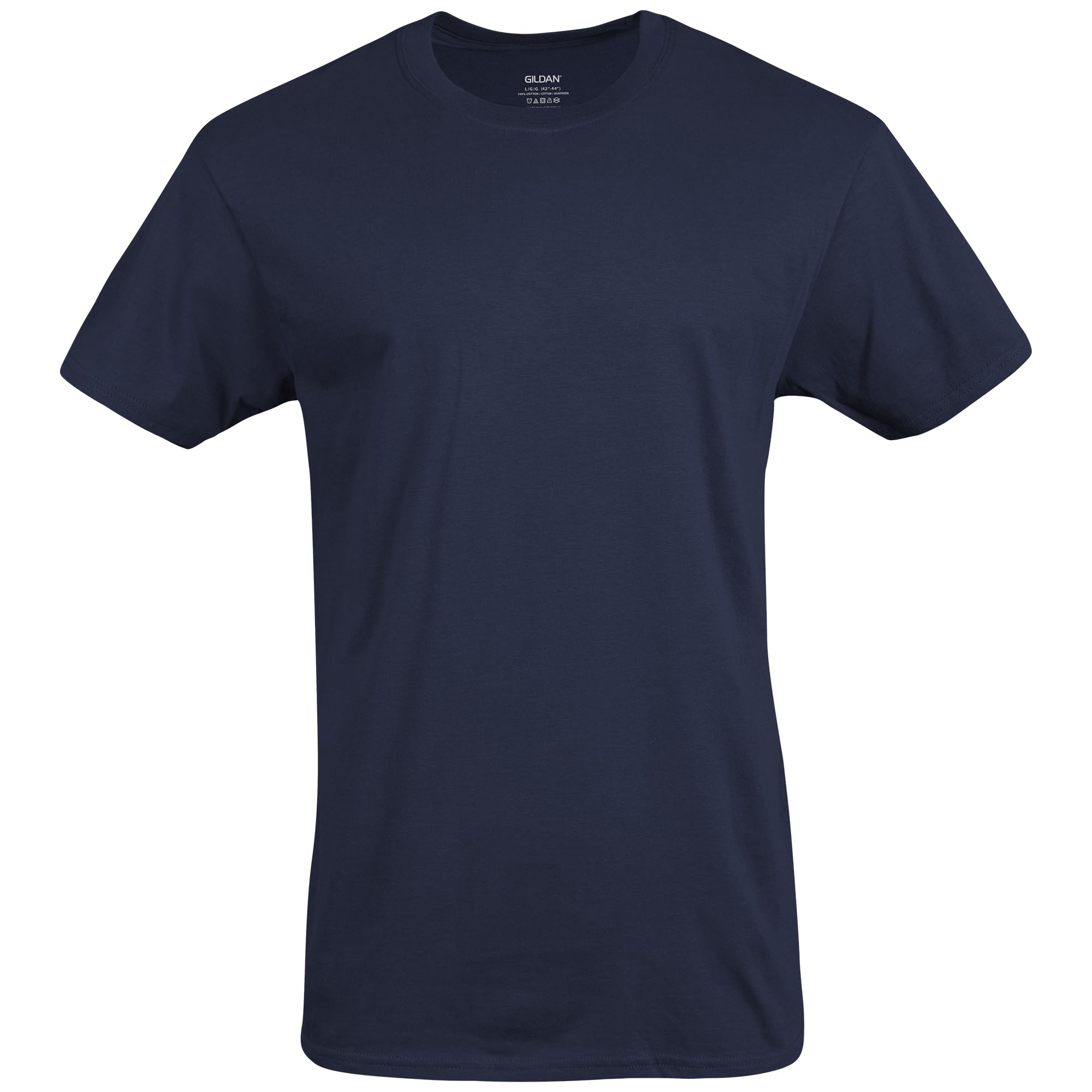 Gildan Men's Crew T-Shirts, Multipack, Style G1100, Navy/Heather Navy/Indigo Blue (5-Pack), X-Large