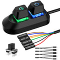 PC Power Button, Desktop Switch Splitter ON Off Reset SW HDD LED PC External Power Supply Button for Computer Motherboard
