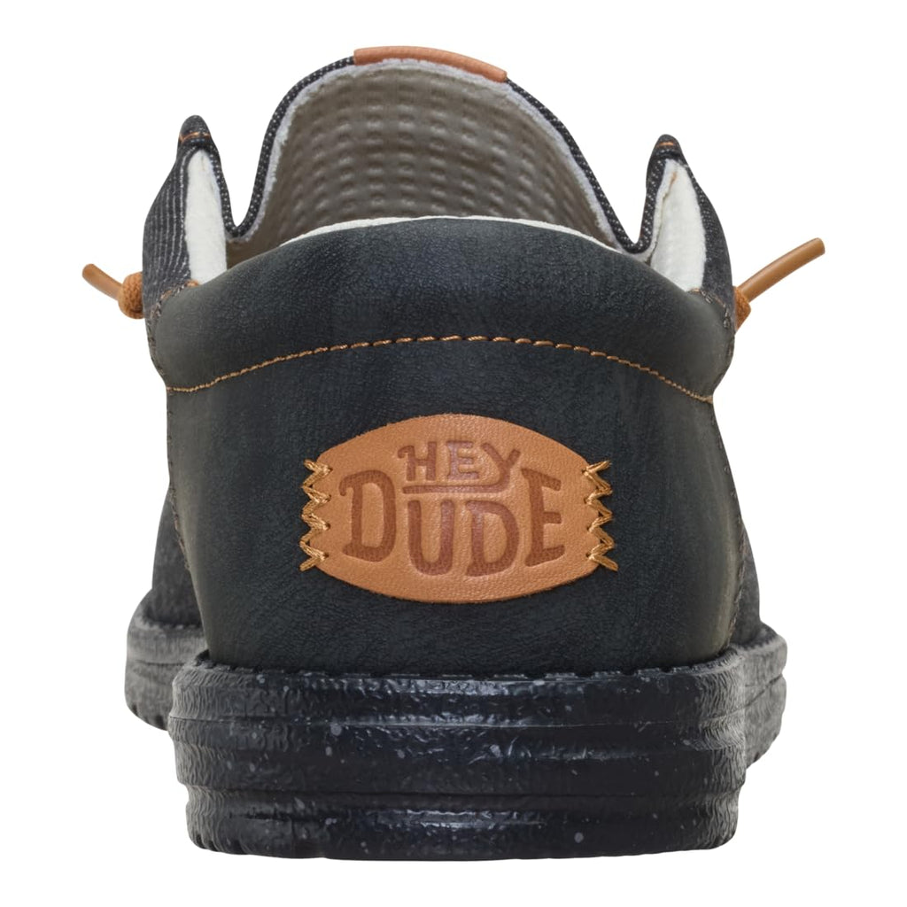 HEYDUDE Wally Funk Denim Black 11, Men’s Shoes, Slip-on Loafers, Comfortable & Light-Weight