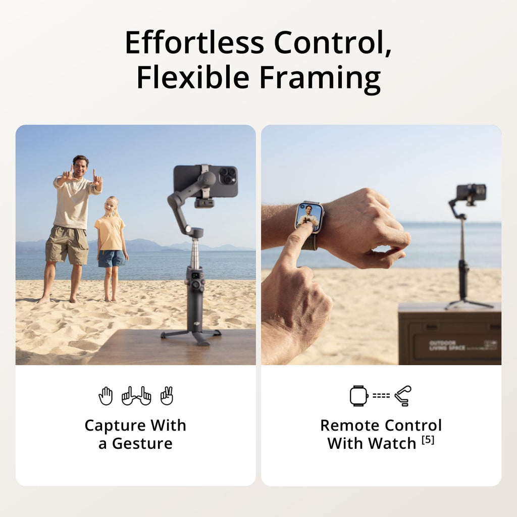 DJI Osmo Mobile 7P Gimbal Stabilizer for iPhone, Android, Native Tracking, Lighting, 3-Axis Phone Gimbal, Quick Launch, One-Tap Edit, Built-in Extension Rod & Tripod, 10hrs Use, Phone Charging