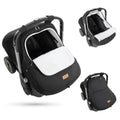 Bioby Winter Baby Car Seat Cover, Infant Car Seat Cover for Boy Girl, Roomy, Cozy, Warm, Waterproof Baby Carseat Covers Canopy with Thickened Fleece Lining, Breathable Hole, Universal Fitted Black