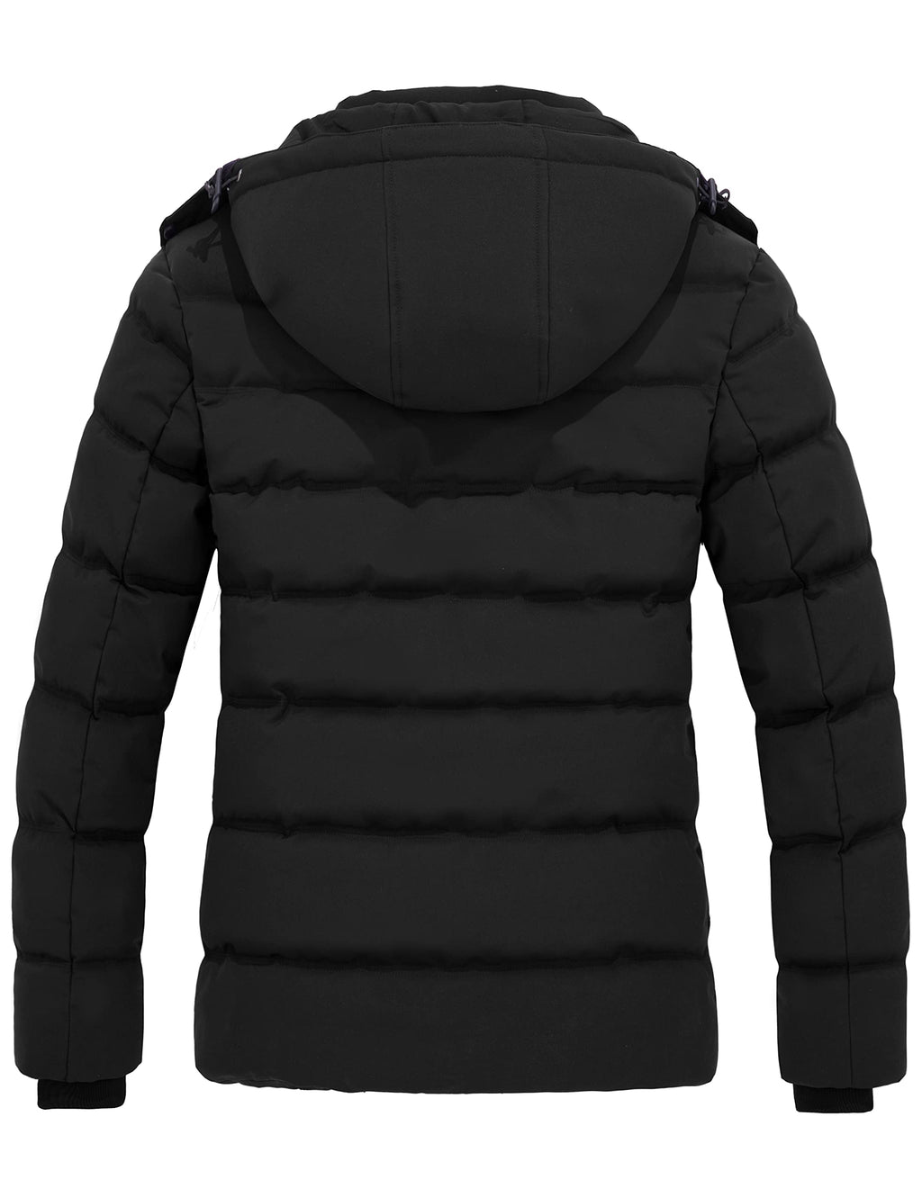 wantdo Women's Thickened Puffer Jacket Light Winter Coat Winter Jacket Black 3XL