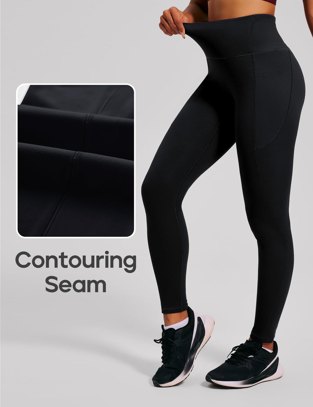 Heathyoga Scrunch Butt Lifting Leggings with Pockets for Women Tummy Control Compression Leggings No Front Seam Yoga Pants Black