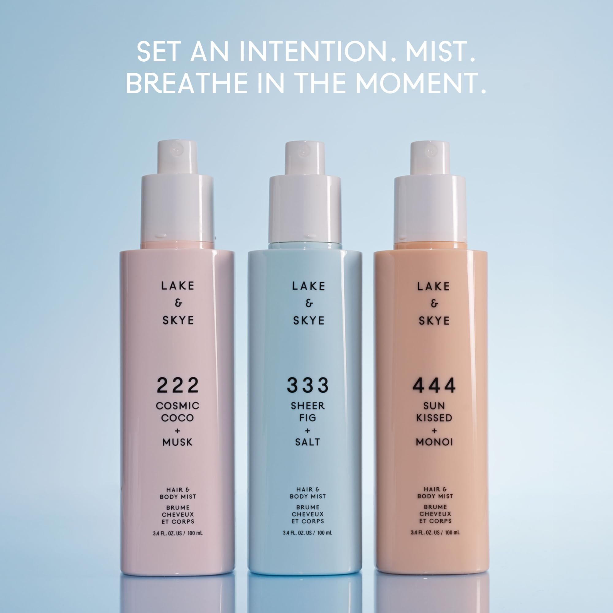 Lake & Skye 444 Sunkissed + Monoi Hair & Body Mist 3.4 FL OZ (100 mL), Bergamot, Pineapple, Jasmine, Musk, Sandalwood, Hydrating