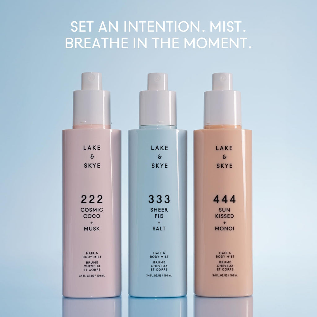 Lake & Skye 222 Cosmic Coco + Musk Hair & Body Mist 3.4 Fl Oz (100 mL), White Musk, Coconut Milk, Macaron Sugar, Hydrating, Softening