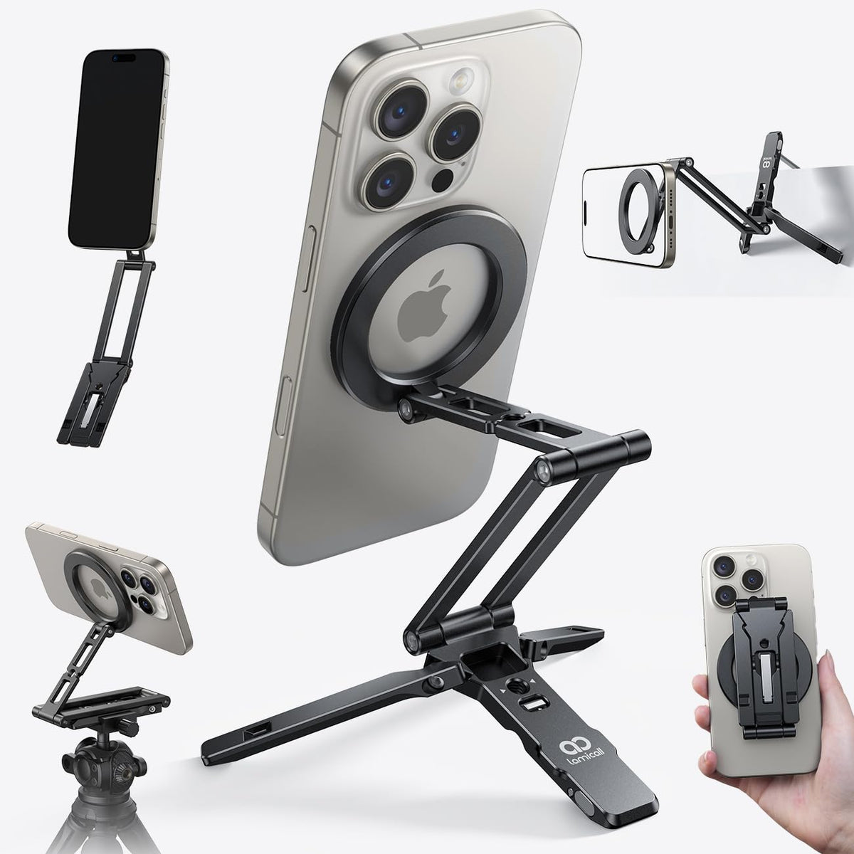 Lamicall for MagSafe Tripod Stand Ultra-Compact with 1/4" Screw, Arca, Hook