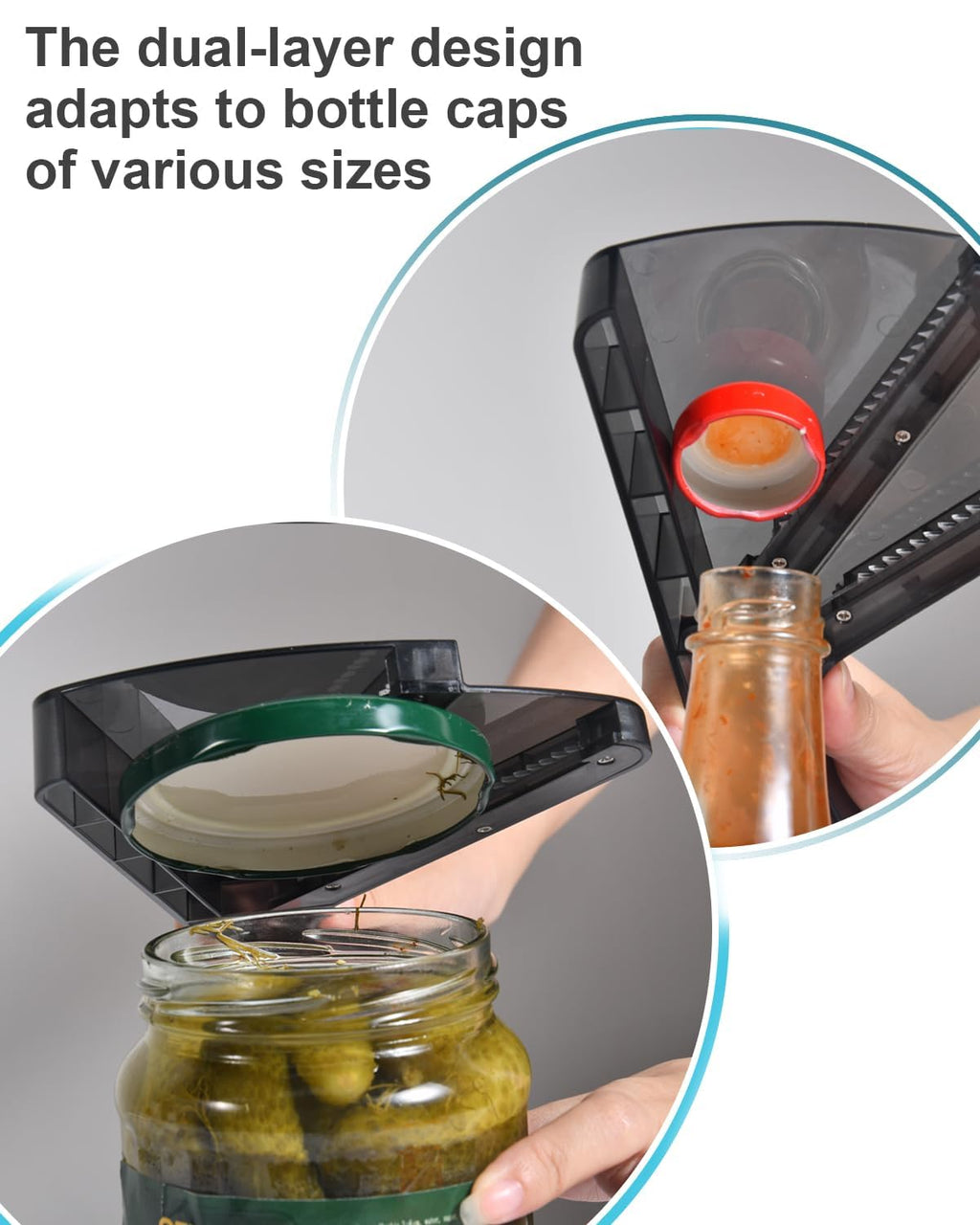 Jar Opener for Weak Hands, Dual-Layer Multifunctional Jar Opener Gripper, Bottle Openers for Seniors, Kitchen Gadgets, Non-Slip Jar Openers for Seniors, Arthritis, Lid Opener, Valentine's Day Gifts