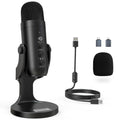 ZealSound Podcast Microphone for PC, Noise Cancellation USB Mic with Gain, Volume Adjustment & Mute Button, Monitoring & Echo, for YouTube, TikTok, Podcasting, Streaming, iPhone, iPad, Android, Mac