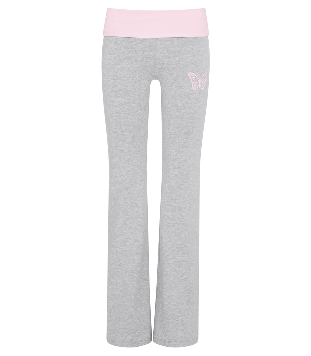 Victoria's Secret Pink | Elle All-Day Cotton™ Foldover Flare Leggings, Medium Heather Grey, M