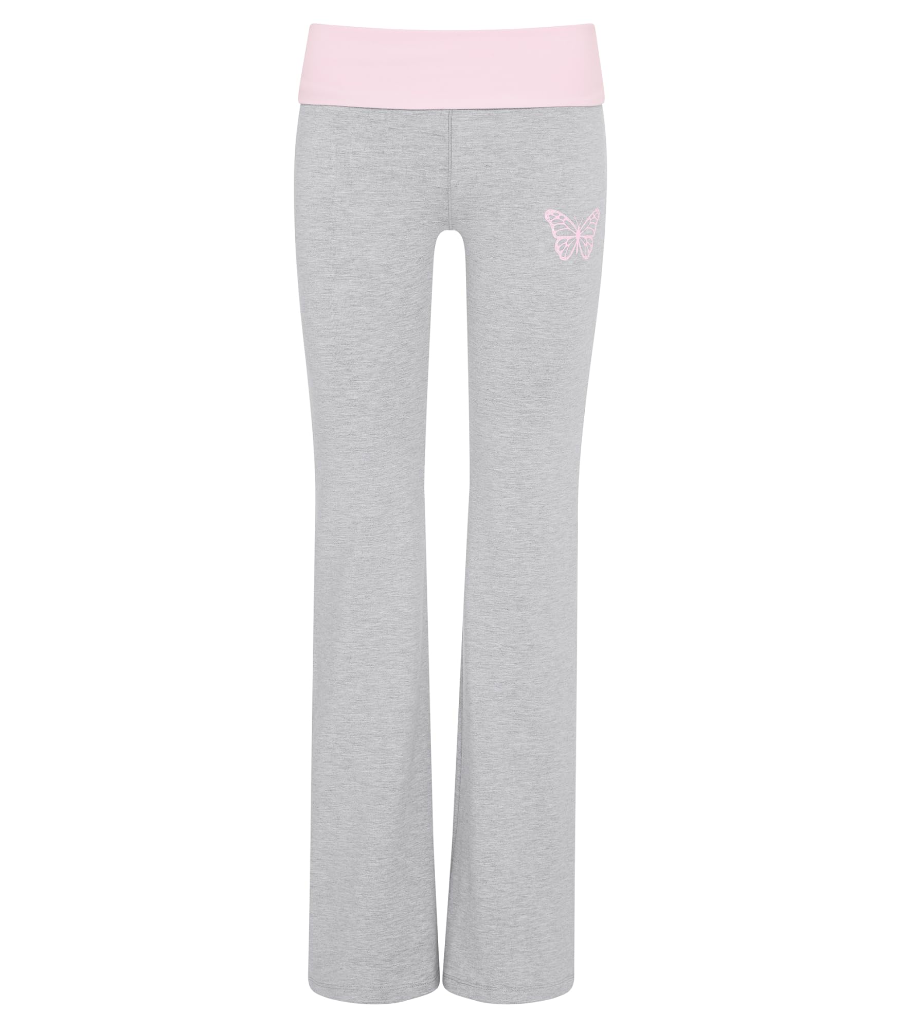 Victoria's Secret Pink | Elle All-Day Cotton™ Foldover Flare Leggings, Medium Heather Grey, M