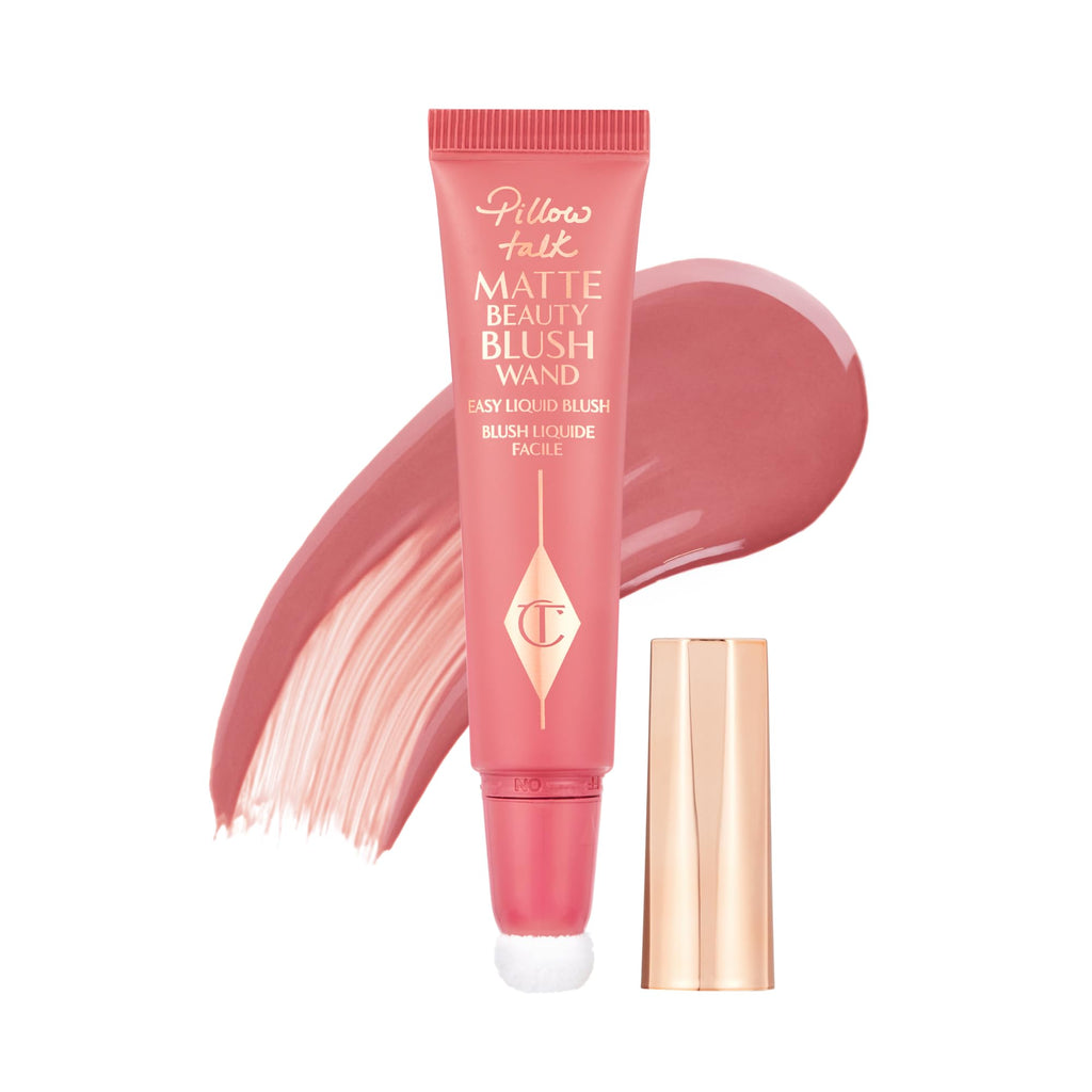 Charlotte Tilbury Pillow Talk Matte Liquid Blush Wand - Matte Blush for Cheeks with Cushion Applicator - Infused with Lumi-Blur Technology for a Light-Reflecting, Soft-Focus Effect - Pillow Talk
