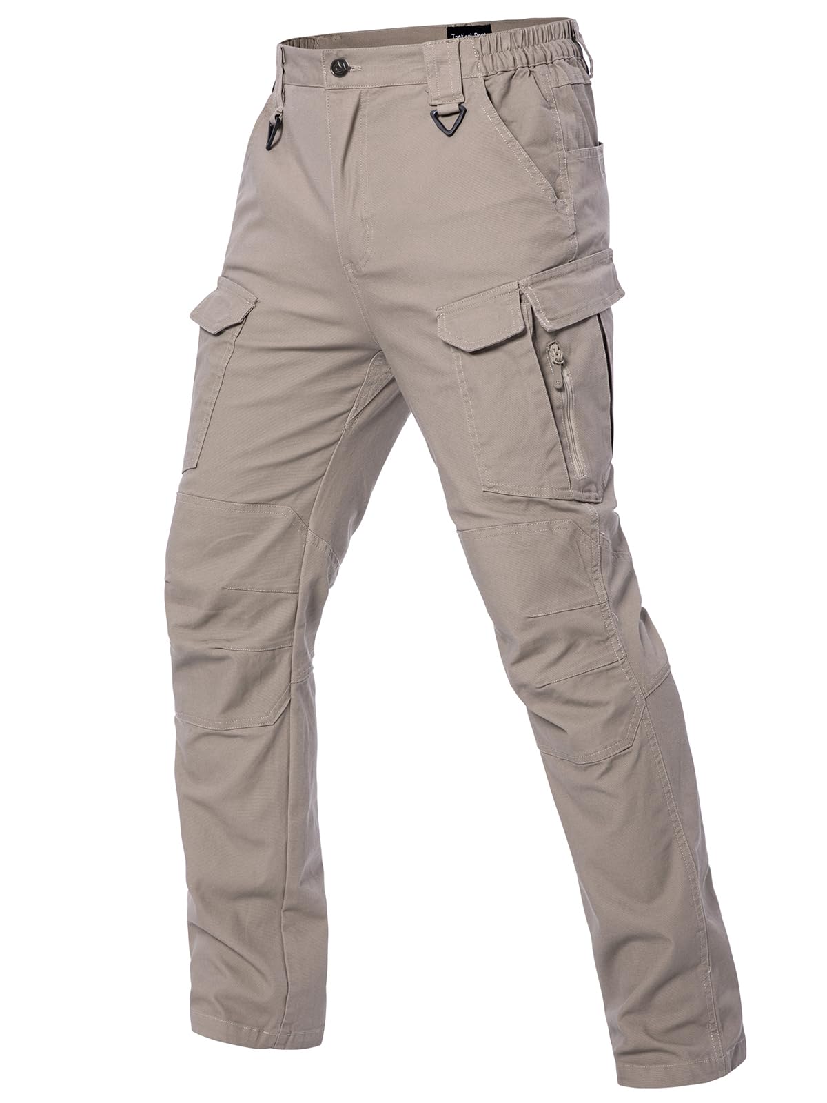 MANSDOUR Men's Hiking Tactical Pants Stretch Cotton Cargo Work Pants for Men Lightweight Relaxed Fit Army Combat Military Pants Ripstop Multi Pockets Casual Construction Outdoor Trousers