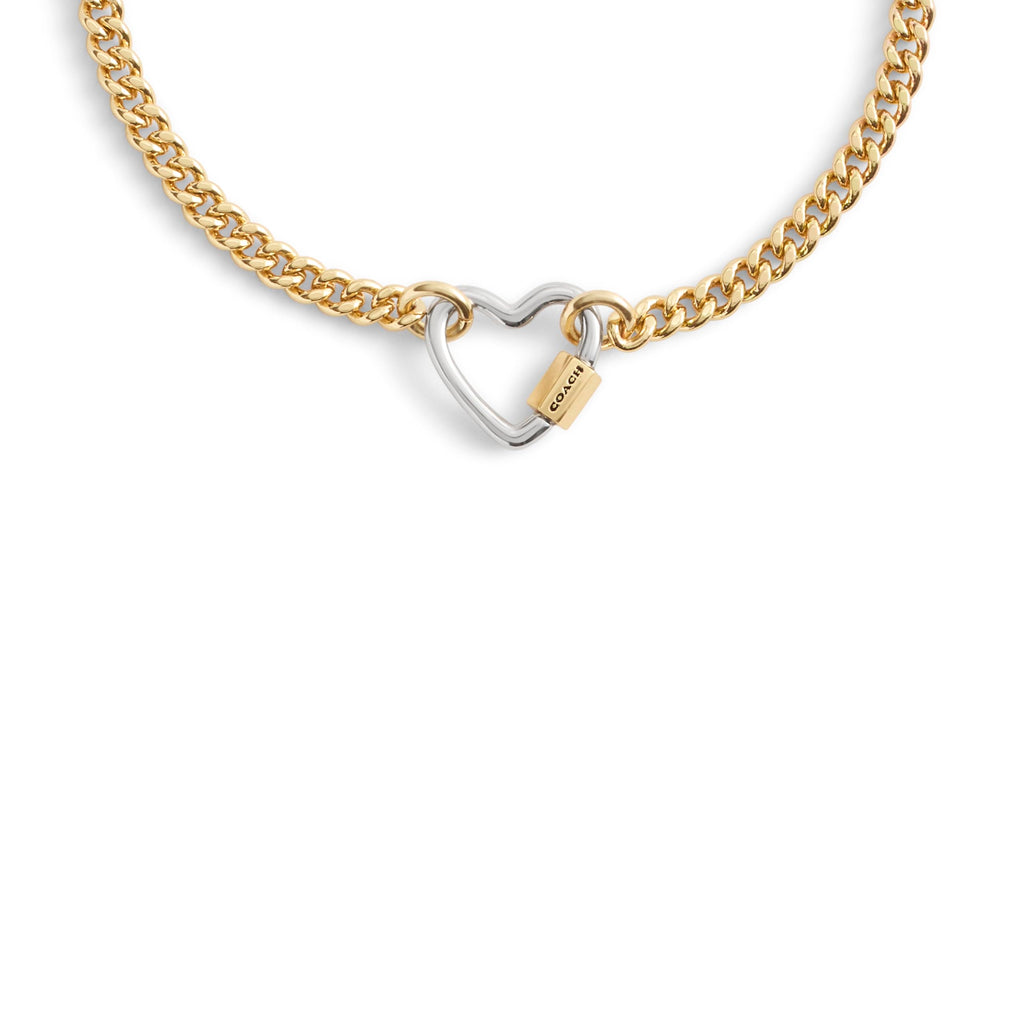 COACH Women's Signature Carabiner Heart Link Bracelet