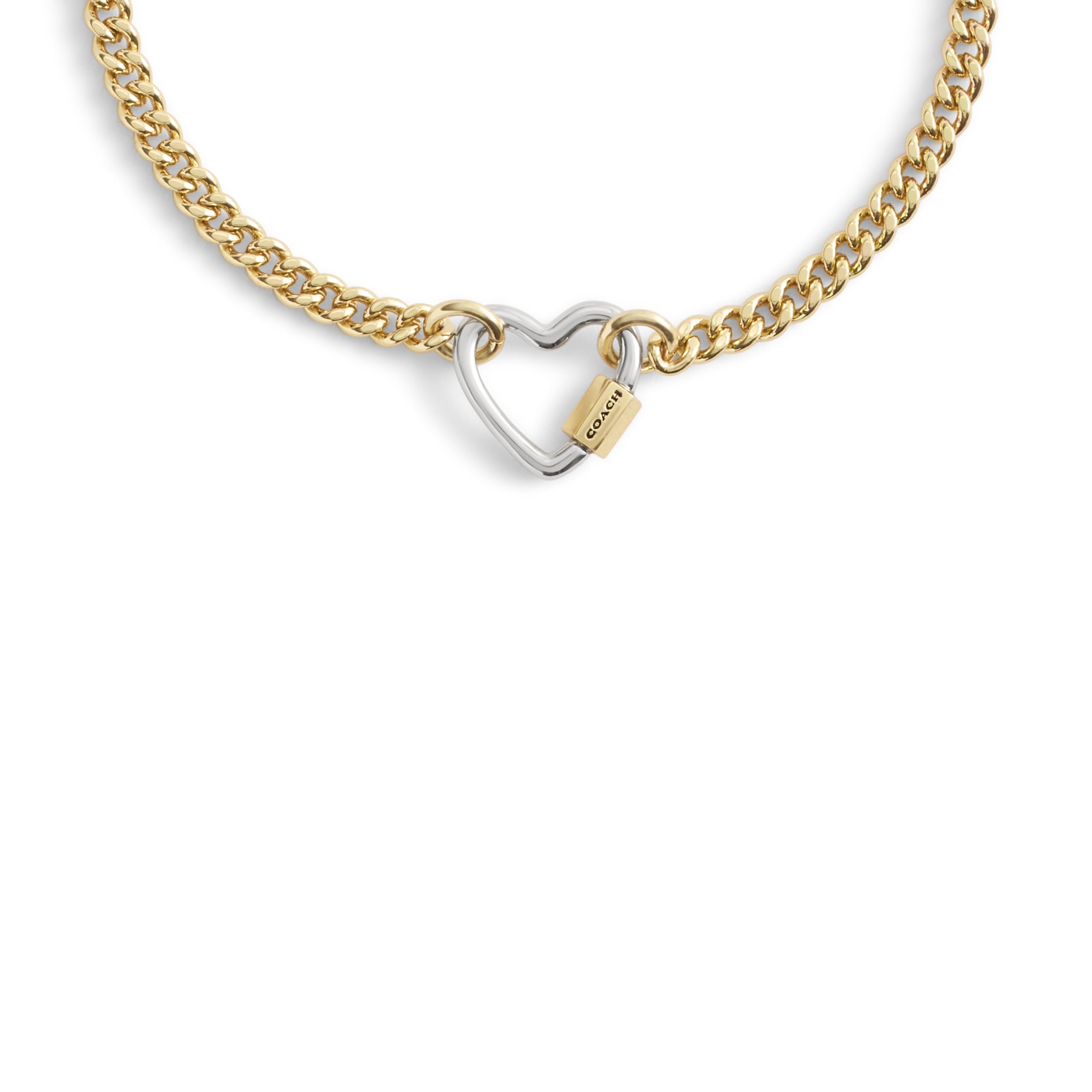 COACH Women's Signature Carabiner Heart Link Bracelet