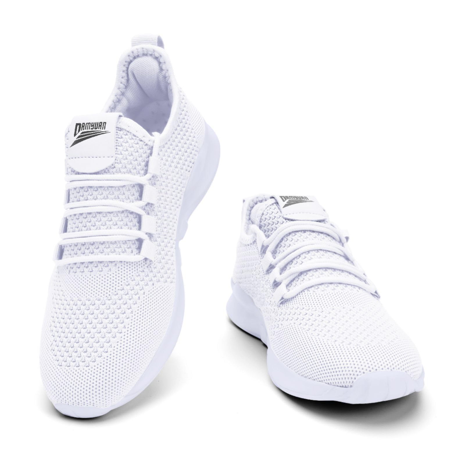 QIJGS Running Shoes for Men Tennis Athletic Gym Fashion WorkoutSneakers Mesh Lightweight Sports Casual Shoes-White-9.5