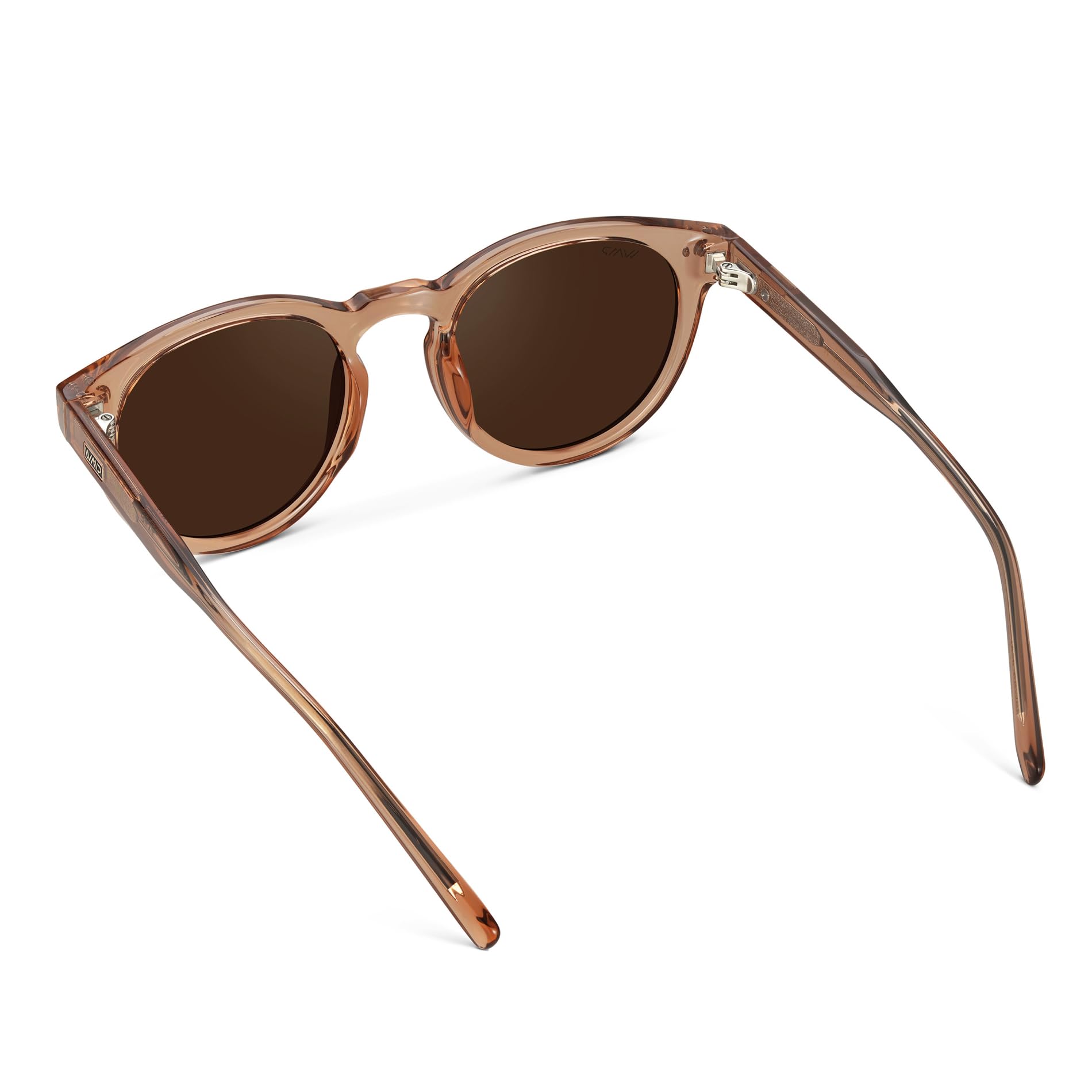 Round Polarized Sunglasses for Women - Retro Classic UV400 Protection for Driving & Everyday Wear (Light Crystal Brown/Brown Lens)