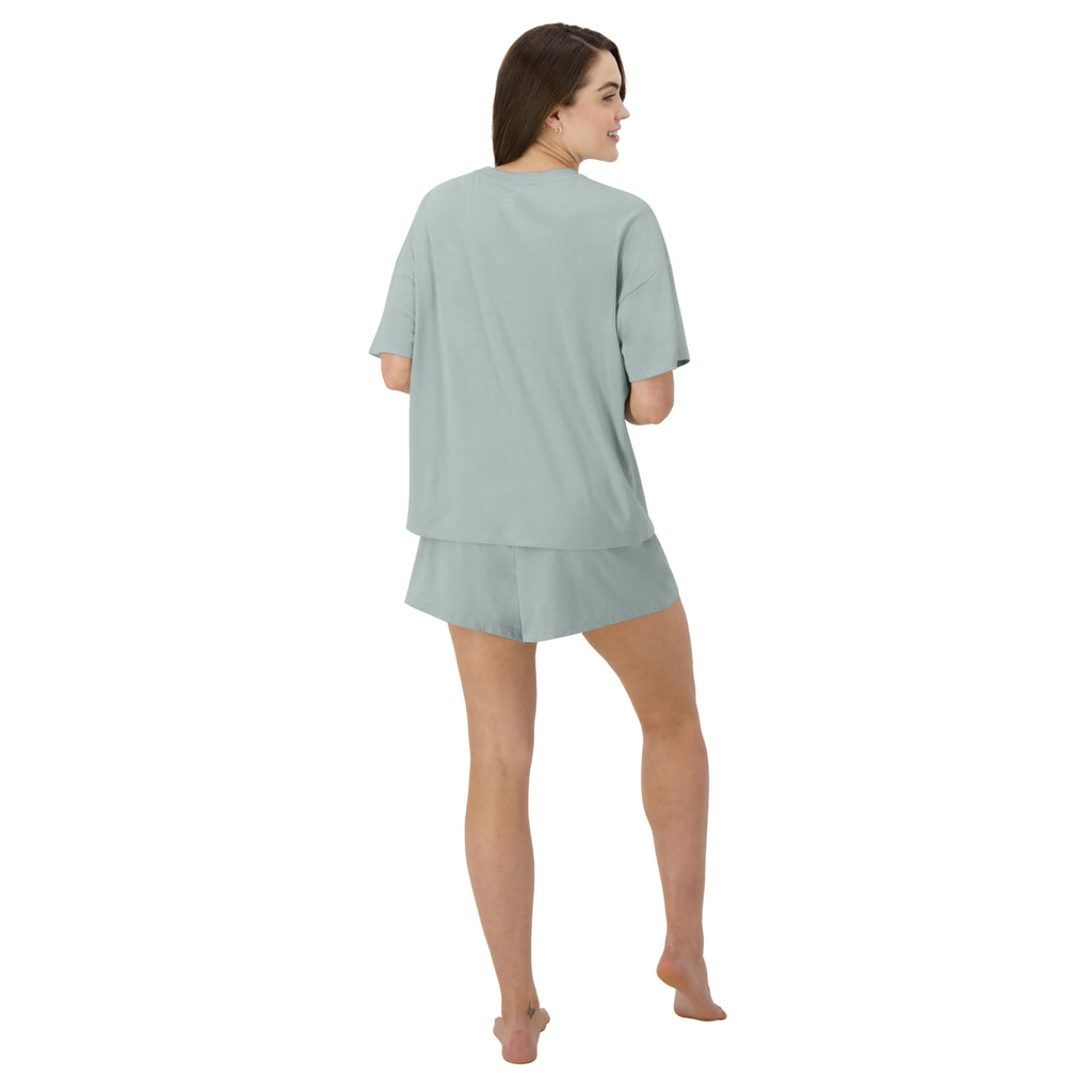 Hanes Women's Originals Supersoft Boxy T-Shirt & Sleep Shorts Set, Comfywear Lounge/Sleepwear