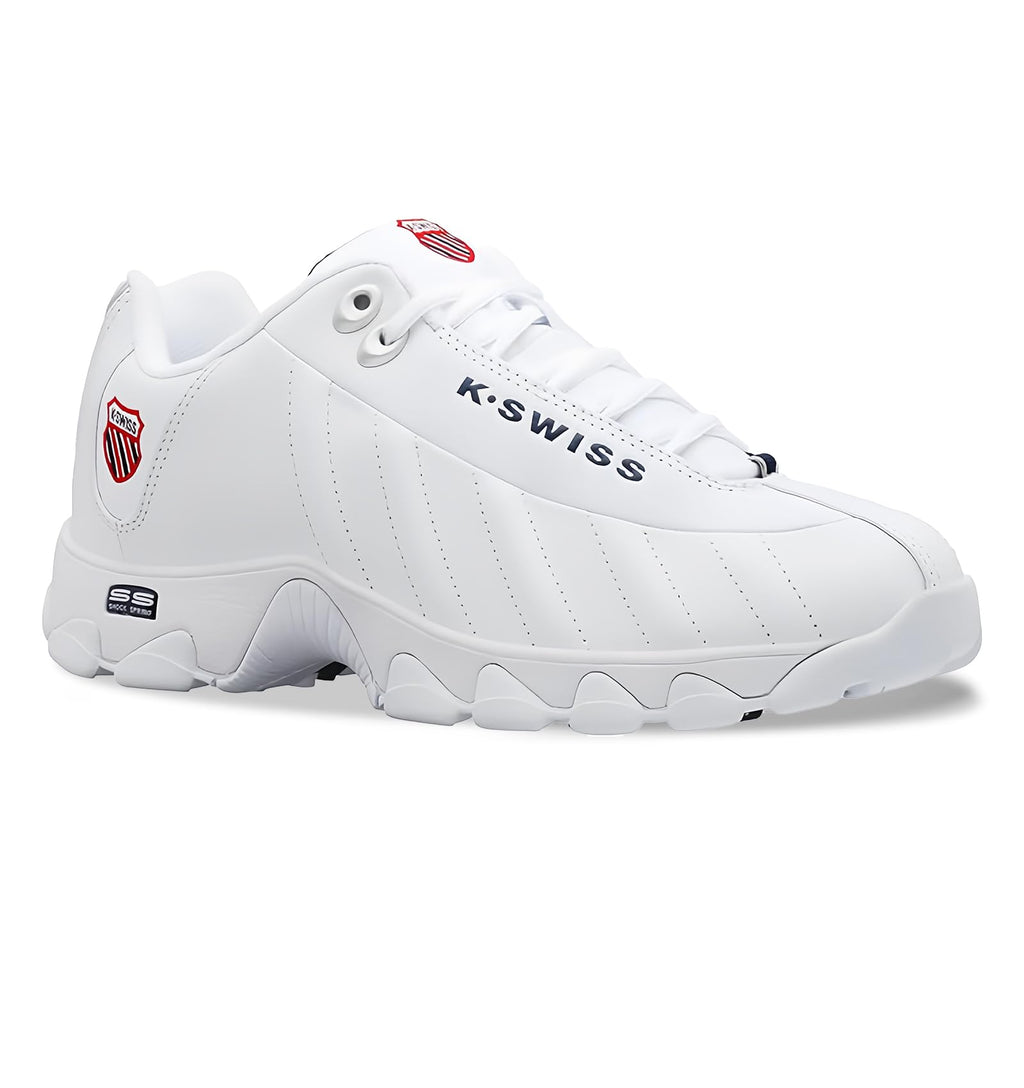 K-Swiss Men's ST329 CMF Sneaker, White/Navy/Red, 13 XW