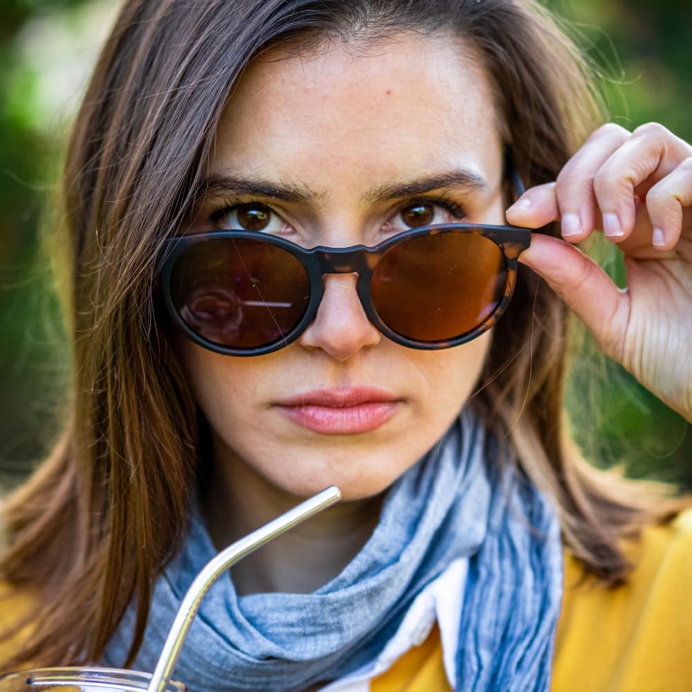 goodr Nine Dollar Pour Over Polarized Round Sunglasses, Small Sized (Circle G), Brown Translucent Frames with Brown Non-Reflective Glare Reducing Lens, UV400 Protection, No Slip, No Bounce