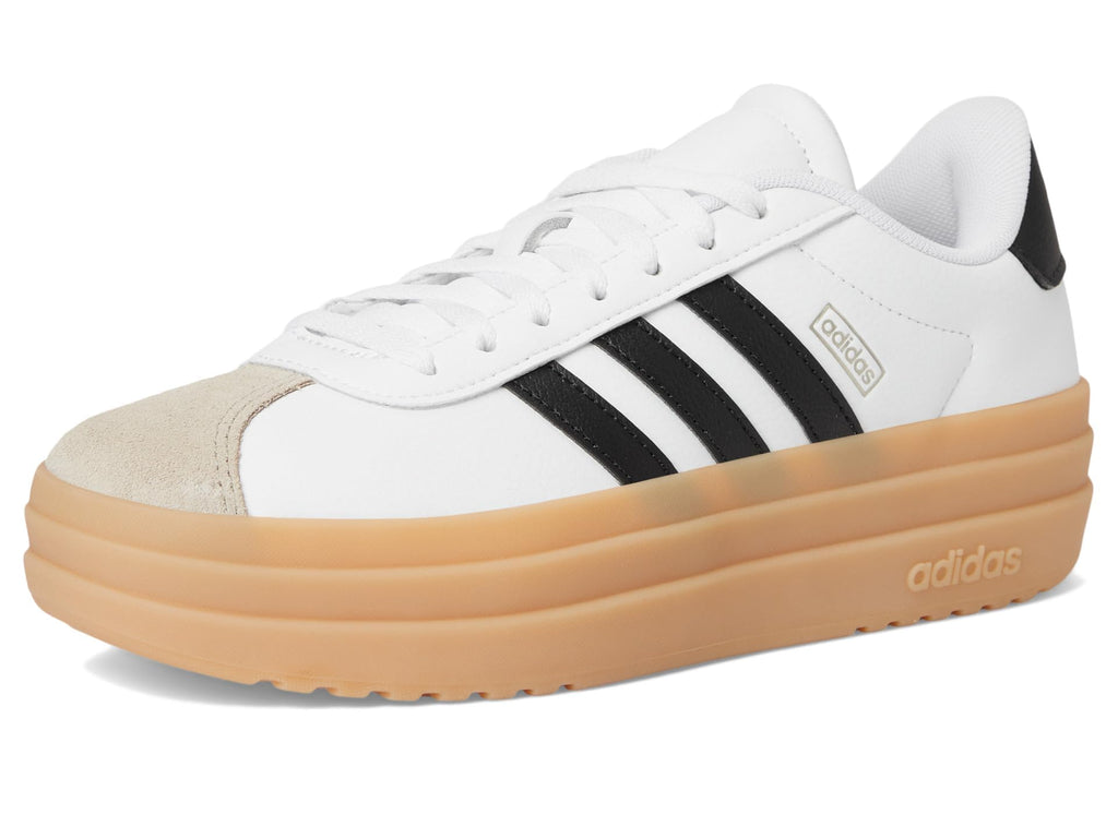 Adidas Unisex-Kid's VL Court Bold, White/Black/Wonder Beige, 4