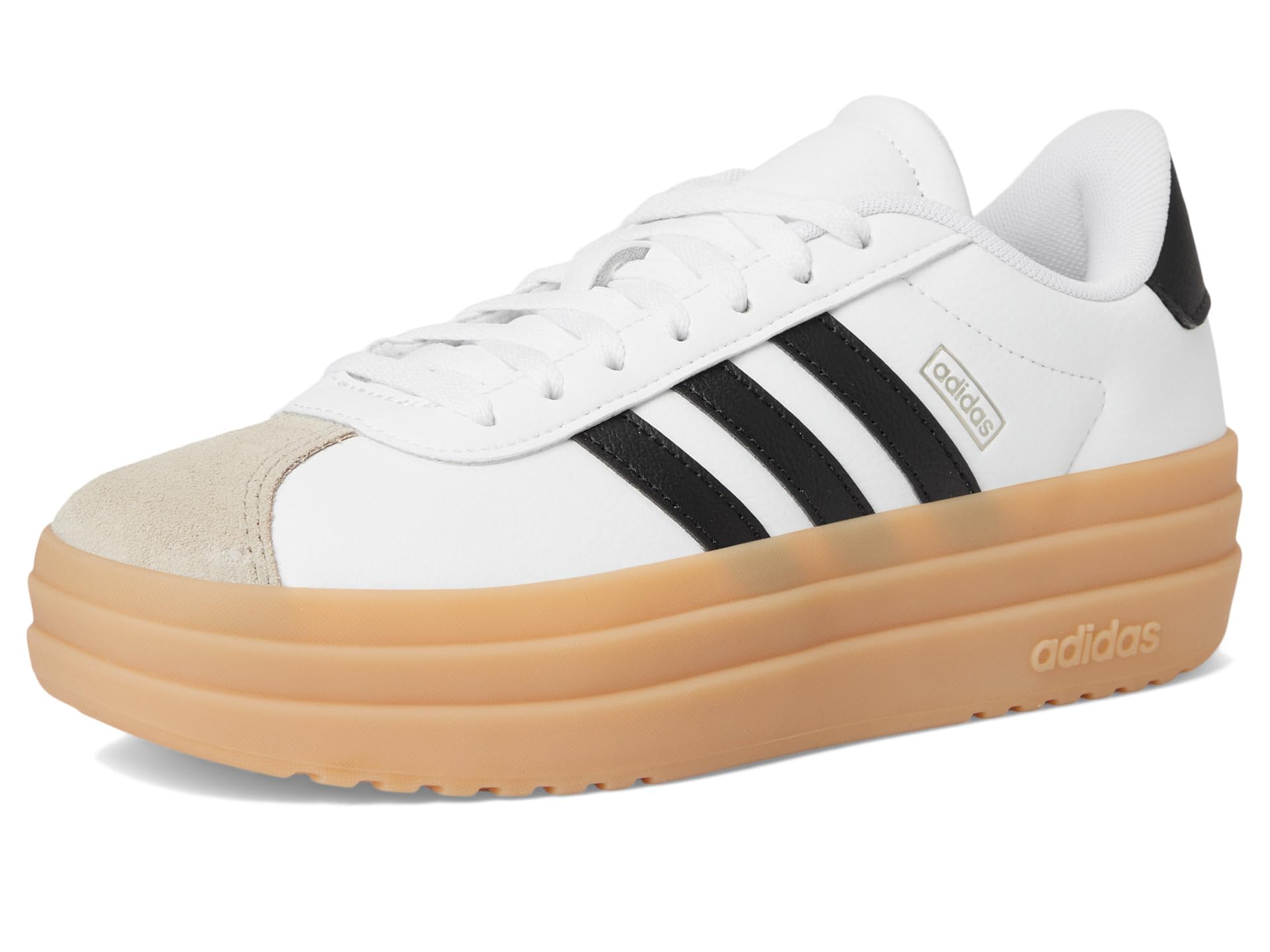 Adidas Unisex-Kid's VL Court Bold, White/Black/Wonder Beige, 4